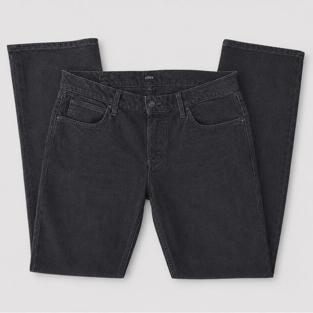 Hudson Jeans Mens 34 x 33 Black Denim Wilde Relaxed Straight Leg Button Fly Flaw